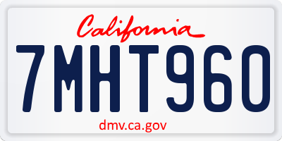 CA license plate 7MHT960
