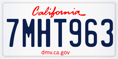 CA license plate 7MHT963