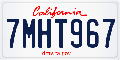 CA license plate 7MHT967