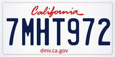CA license plate 7MHT972