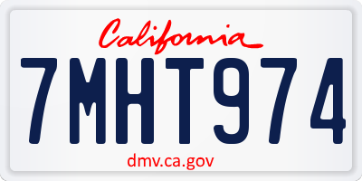 CA license plate 7MHT974