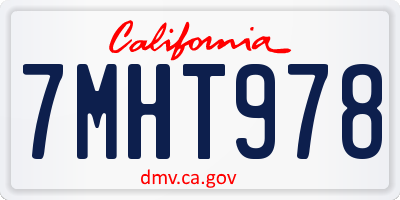 CA license plate 7MHT978