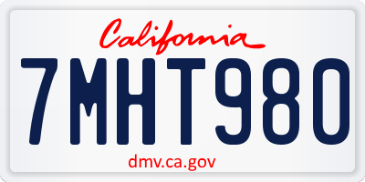 CA license plate 7MHT980
