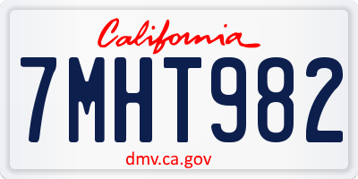 CA license plate 7MHT982