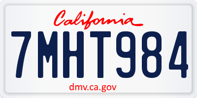 CA license plate 7MHT984
