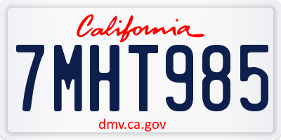 CA license plate 7MHT985