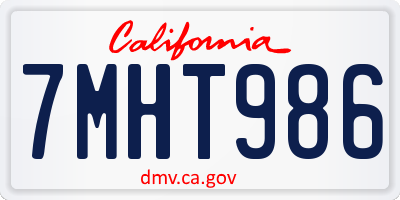 CA license plate 7MHT986