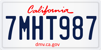 CA license plate 7MHT987