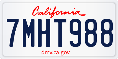 CA license plate 7MHT988