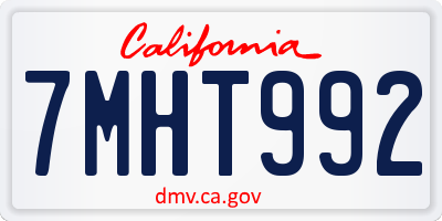 CA license plate 7MHT992