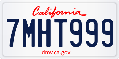 CA license plate 7MHT999