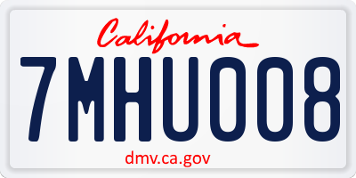 CA license plate 7MHU008