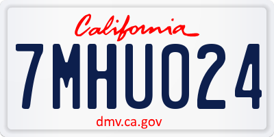 CA license plate 7MHU024