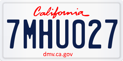 CA license plate 7MHU027