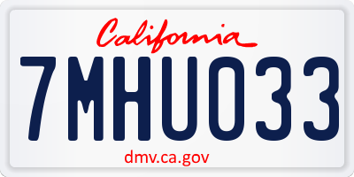 CA license plate 7MHU033