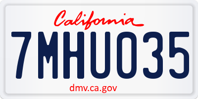 CA license plate 7MHU035