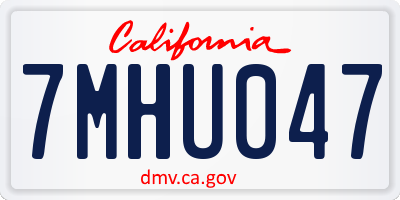 CA license plate 7MHU047