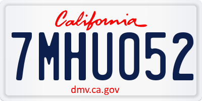 CA license plate 7MHU052