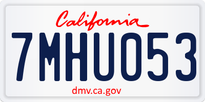 CA license plate 7MHU053