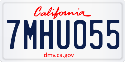 CA license plate 7MHU055