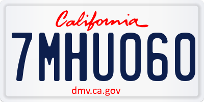 CA license plate 7MHU060
