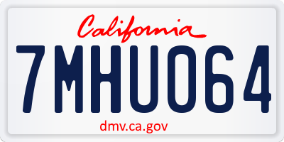 CA license plate 7MHU064