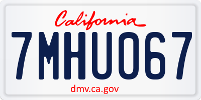 CA license plate 7MHU067