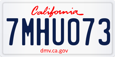 CA license plate 7MHU073