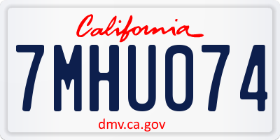 CA license plate 7MHU074