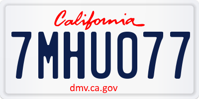 CA license plate 7MHU077