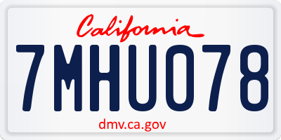 CA license plate 7MHU078
