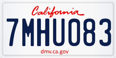 CA license plate 7MHU083