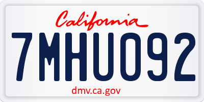 CA license plate 7MHU092