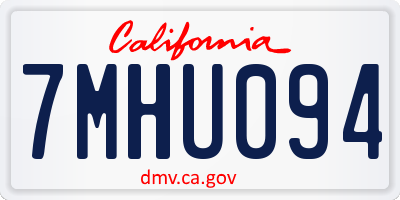 CA license plate 7MHU094
