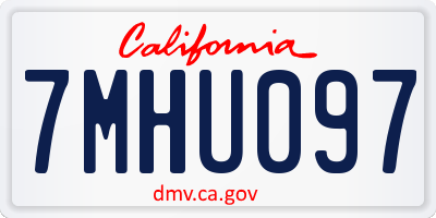 CA license plate 7MHU097