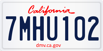 CA license plate 7MHU102