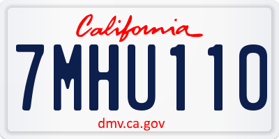 CA license plate 7MHU110