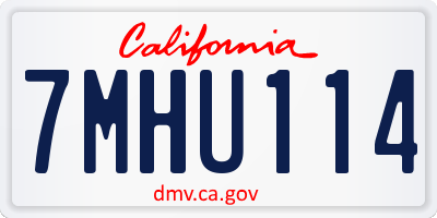 CA license plate 7MHU114