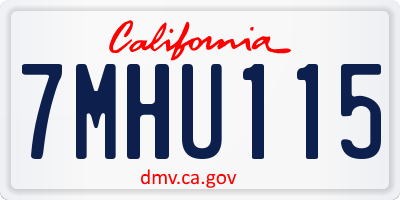 CA license plate 7MHU115