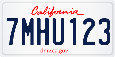 CA license plate 7MHU123