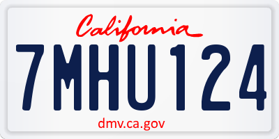 CA license plate 7MHU124