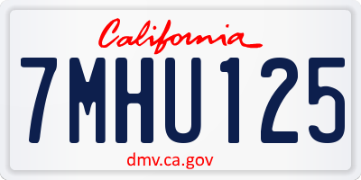 CA license plate 7MHU125