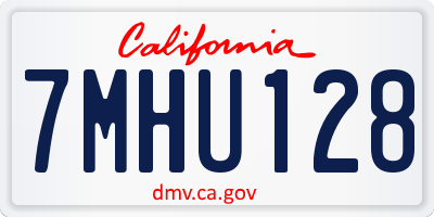 CA license plate 7MHU128
