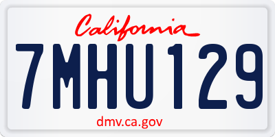 CA license plate 7MHU129