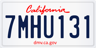 CA license plate 7MHU131
