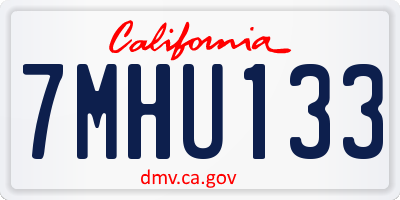 CA license plate 7MHU133