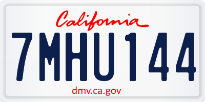CA license plate 7MHU144