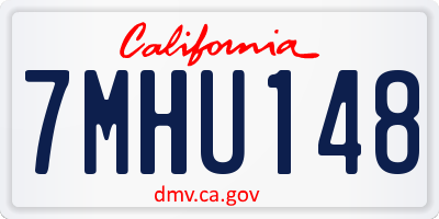 CA license plate 7MHU148