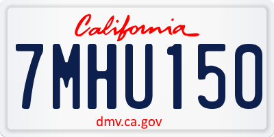 CA license plate 7MHU150