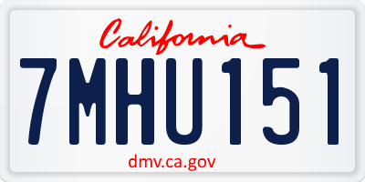 CA license plate 7MHU151